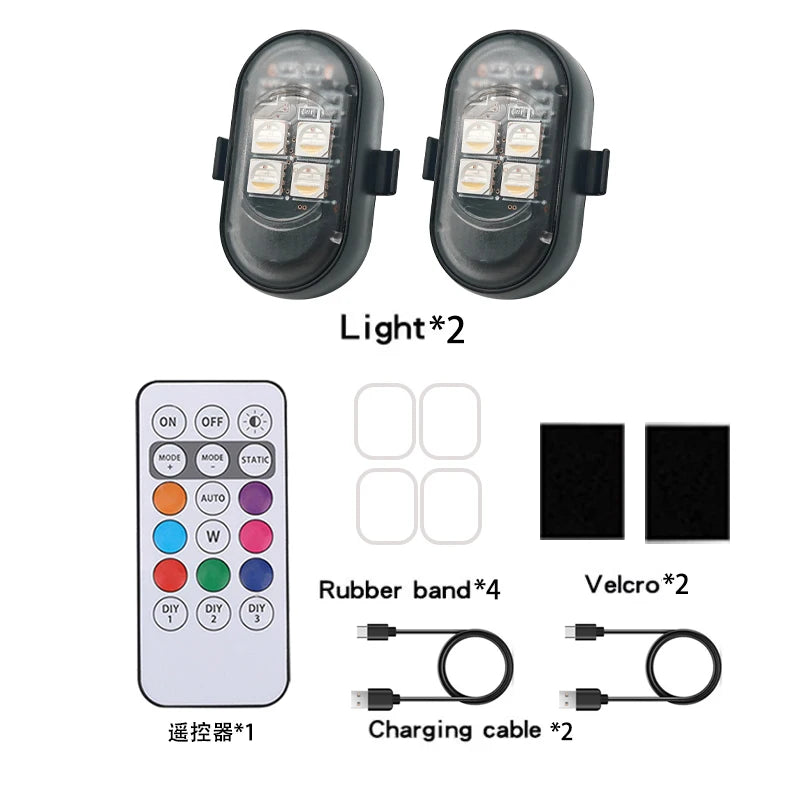 RGB LED Car Strobe Lights Wireless